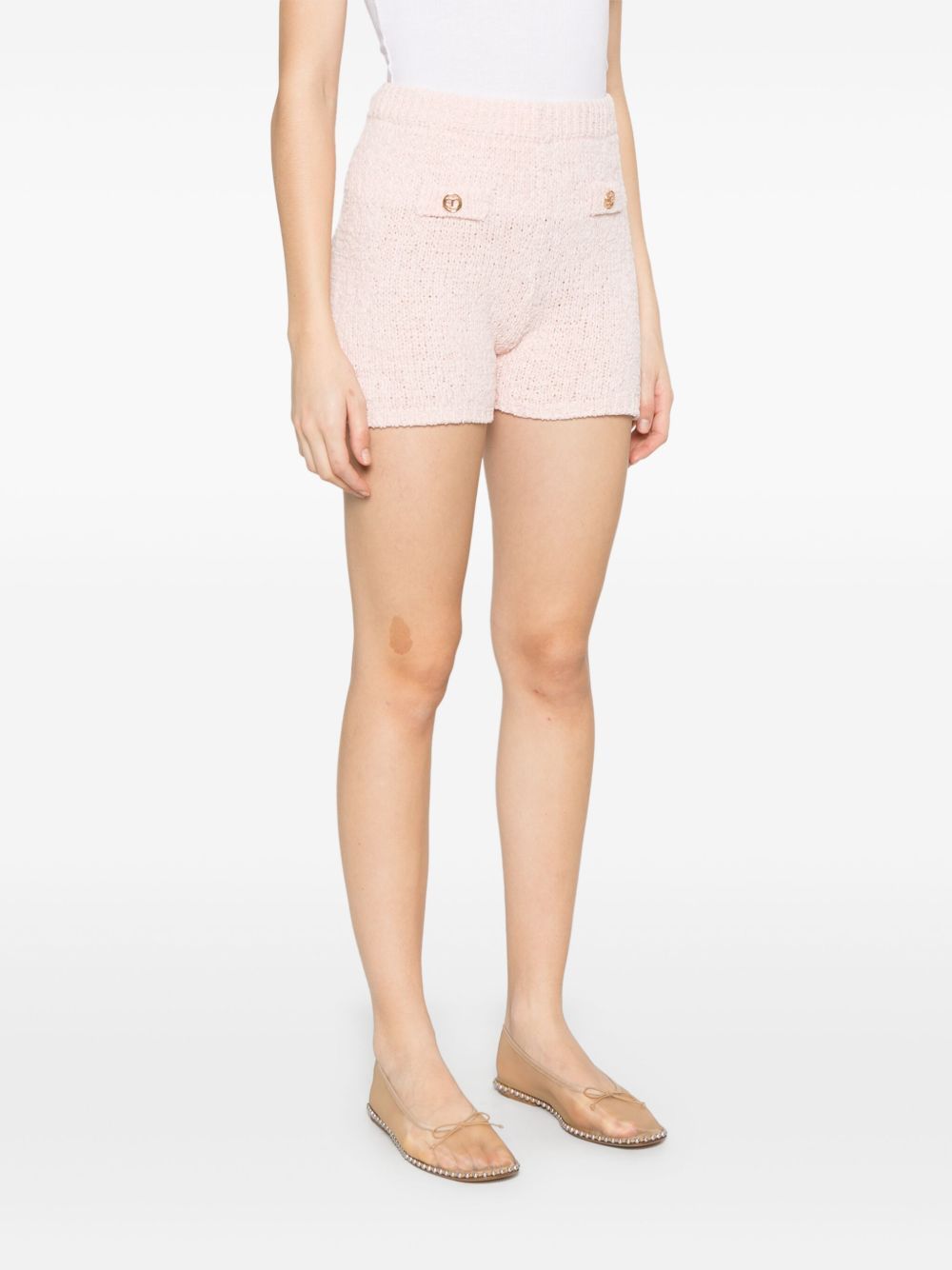 Shop Twinset Oval T-buttons Knitted Shorts