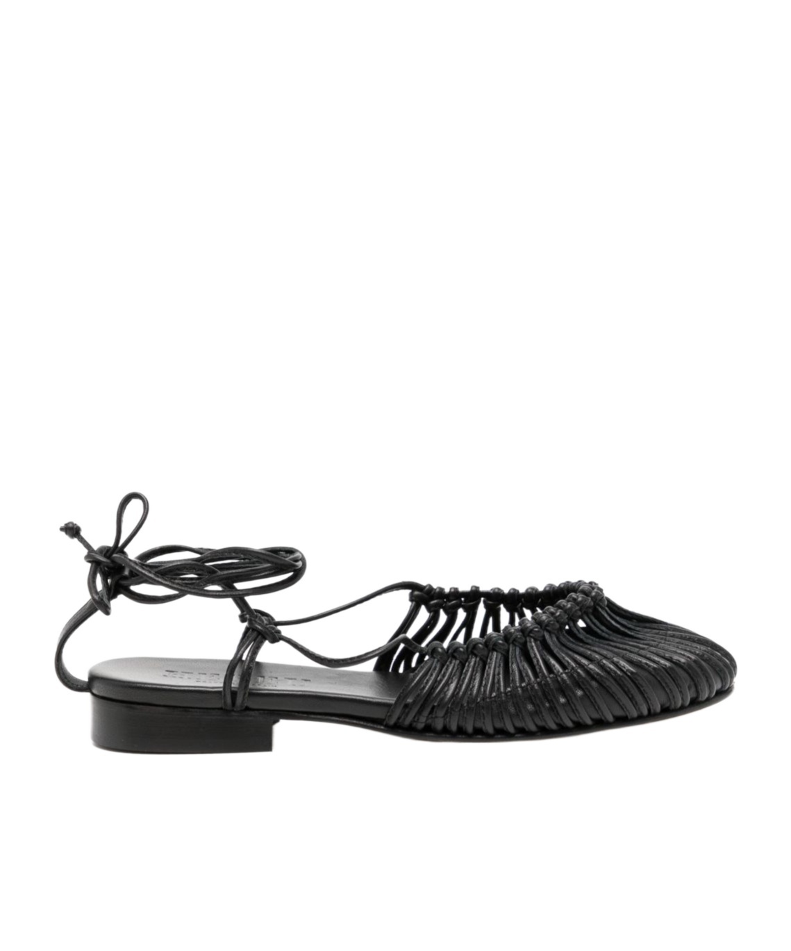 Hereu Mantera Knotted Leather Sandals In Black