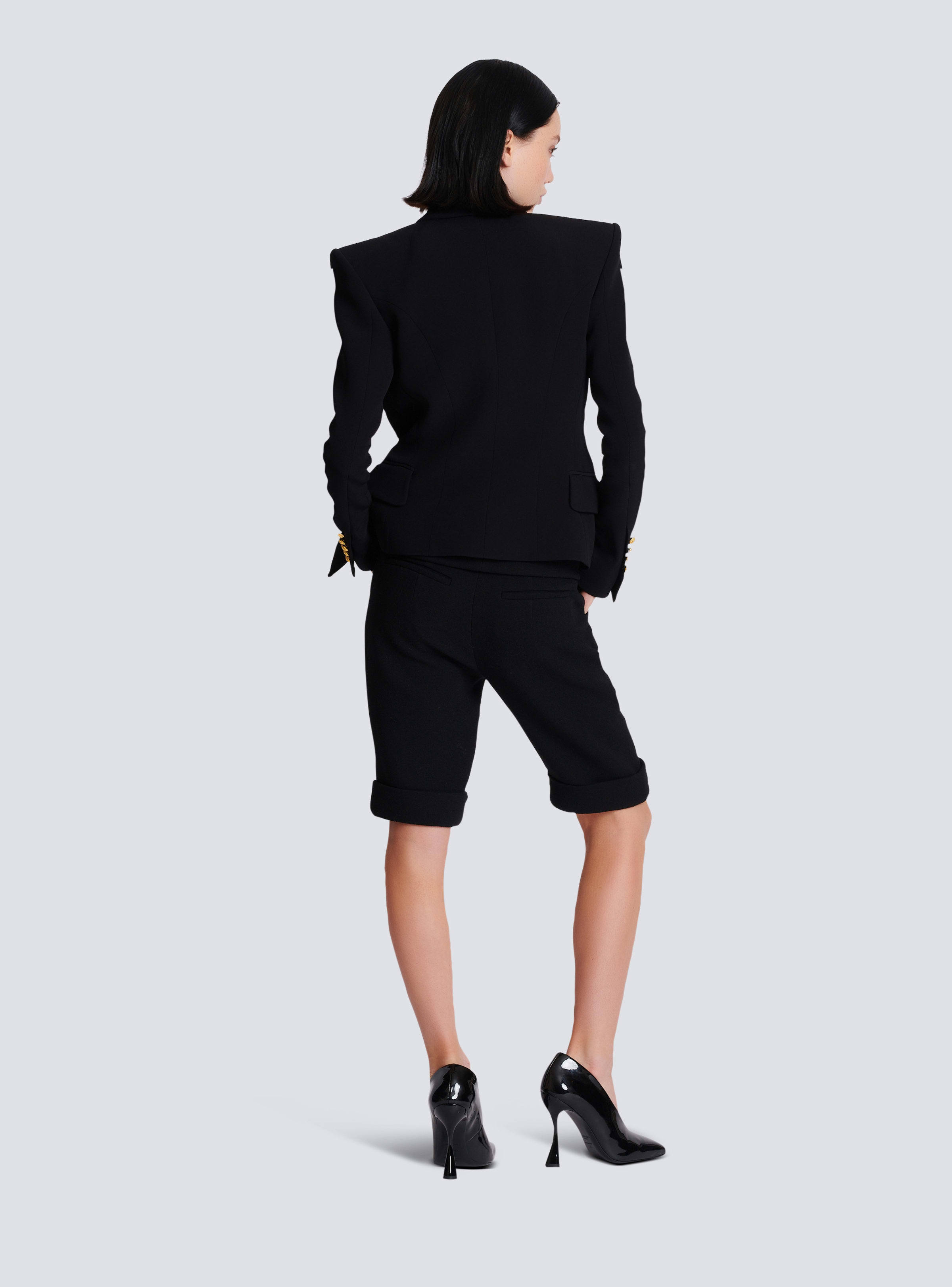 Balmain Cotton-blend Single-breasted Blazer In Black