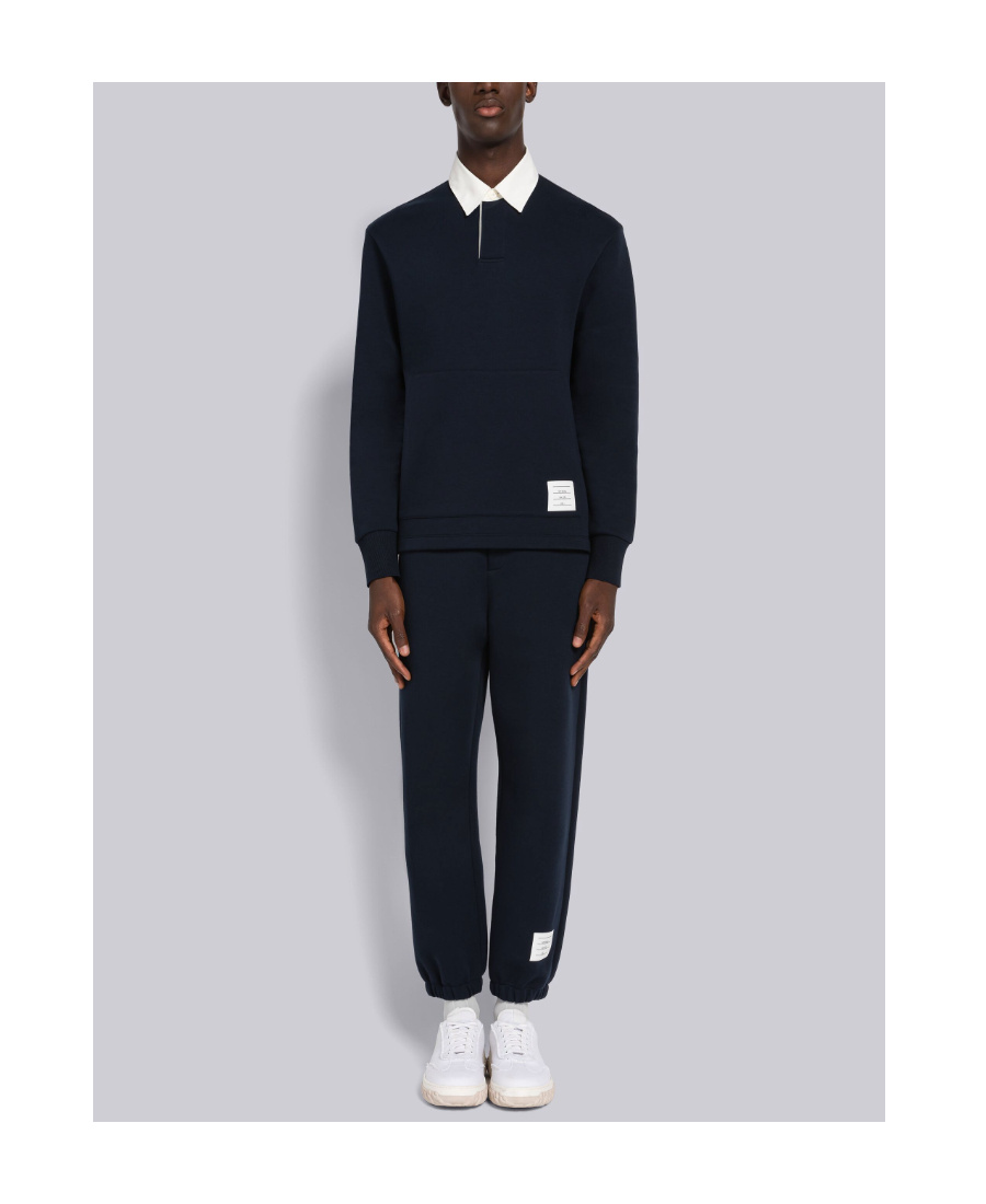 Thom Browne Straight-leg Technical-cotton Track Pants In Black