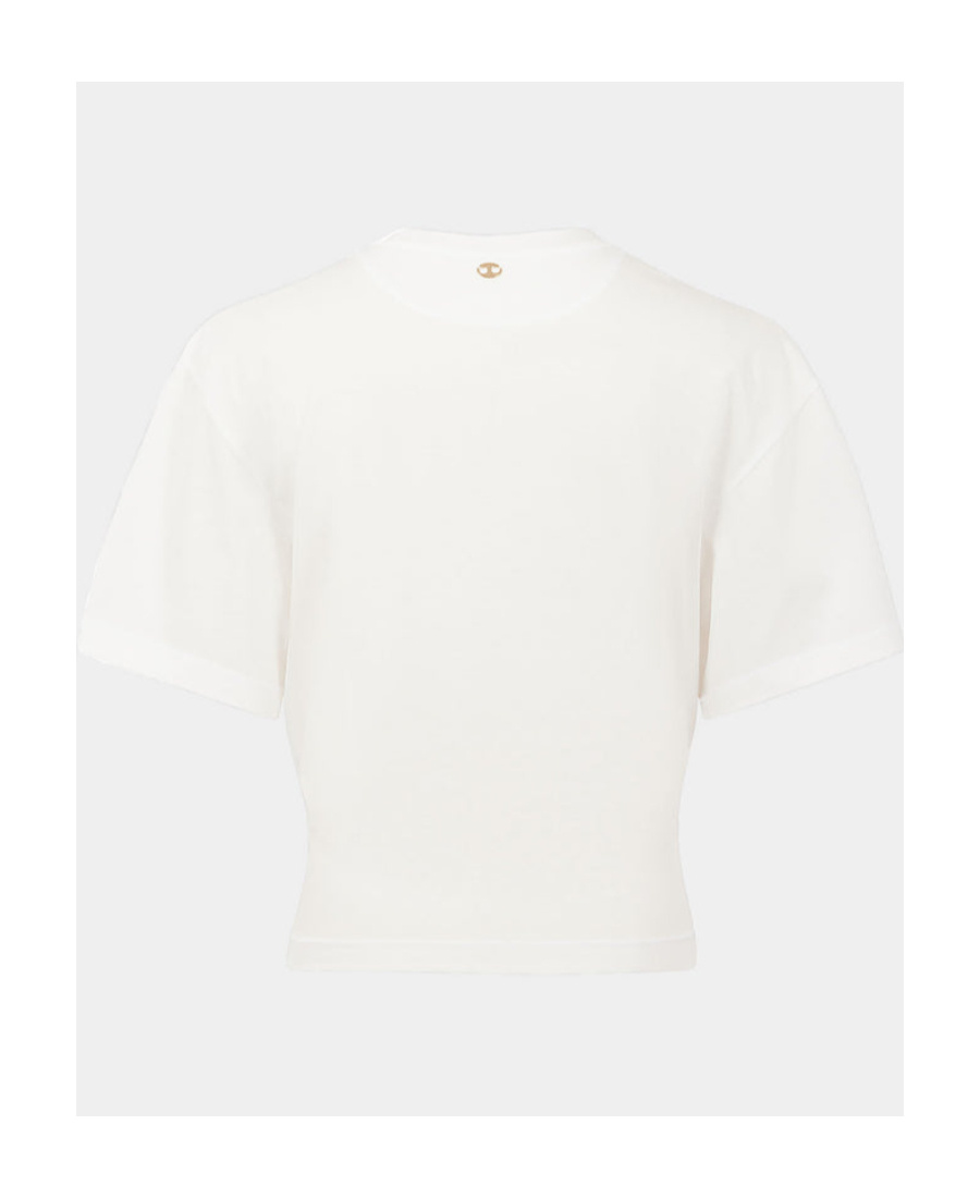 Shop Rabanne Gathered Cotton T-shirt In White