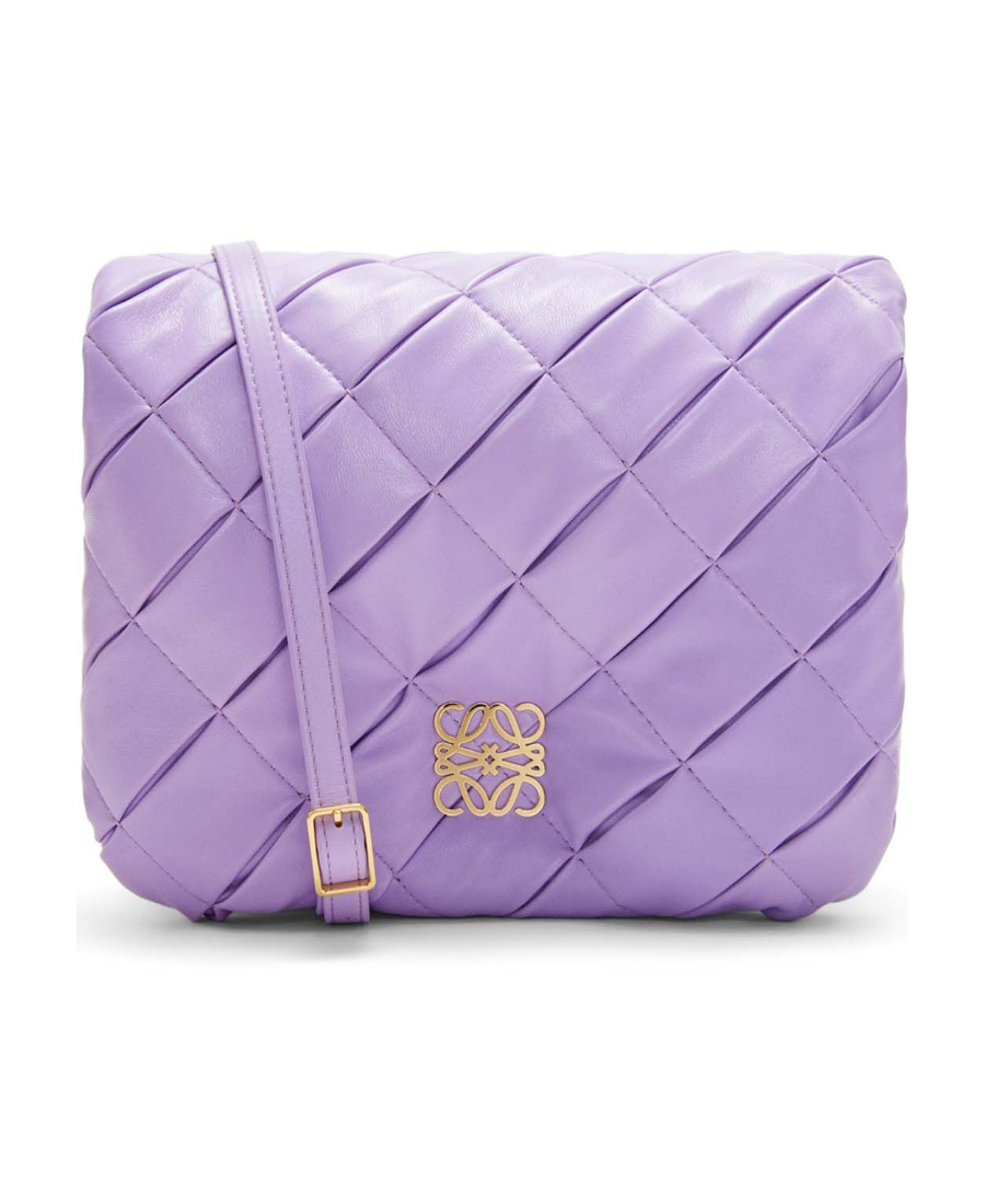 Loewe Puffer Goya Logo Shoulder Bag In Purple