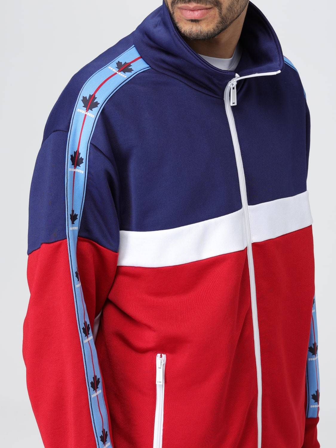 Shop Dsquared2 Logo-tape Detail Zip-up Cardigan In Red