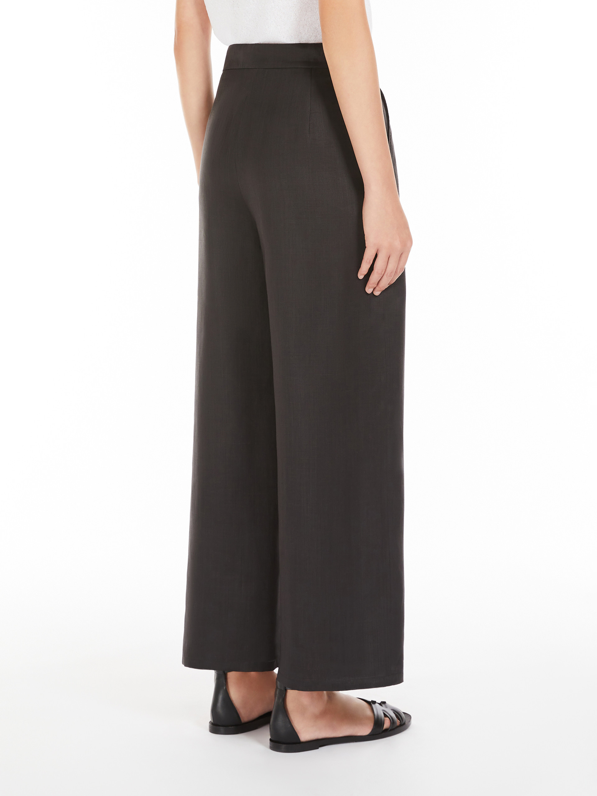 Max Mara Pantalon En Popeline Avec Cordon De Serrage In Black