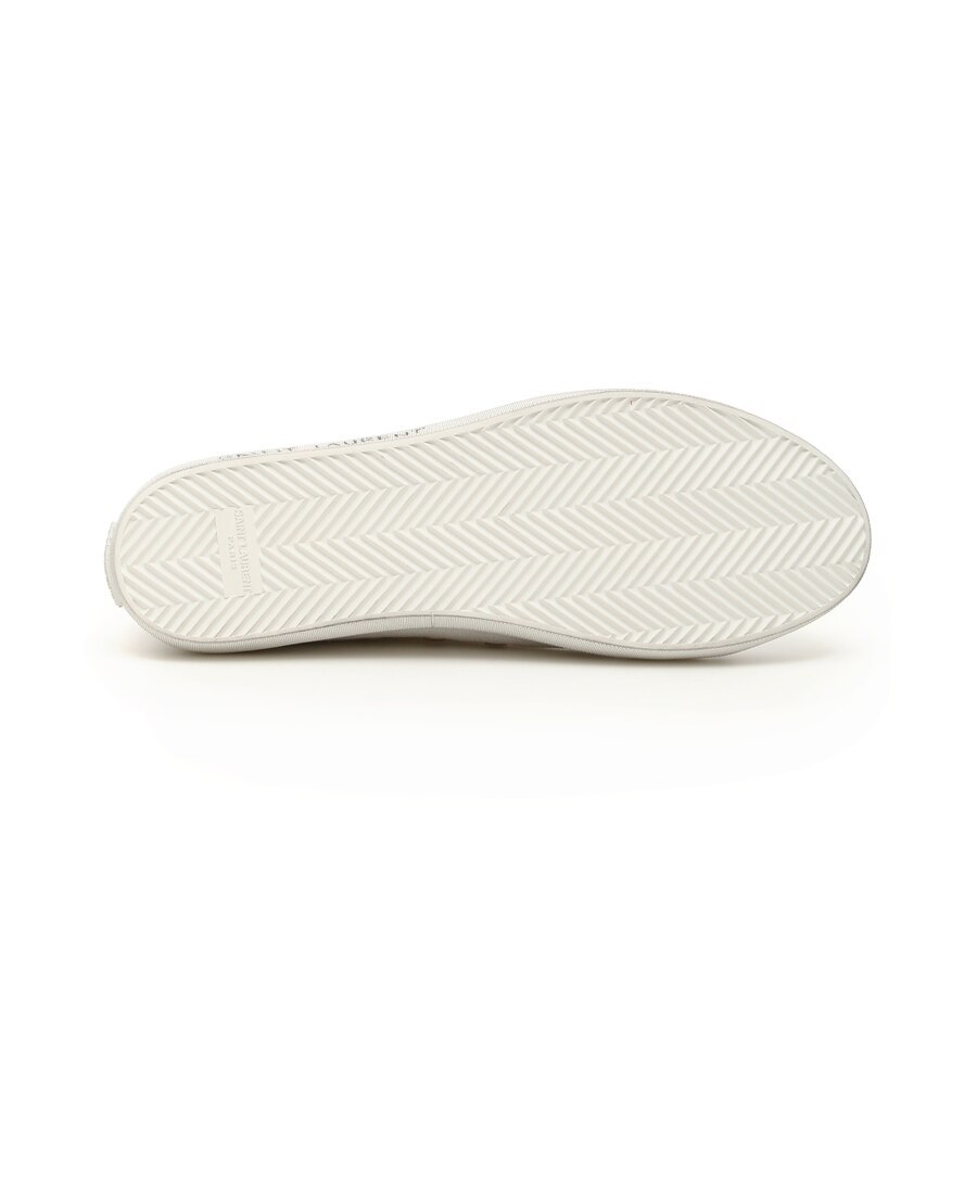 Saint Laurent Malibu Canvas-calf Low-top Sneakers In White