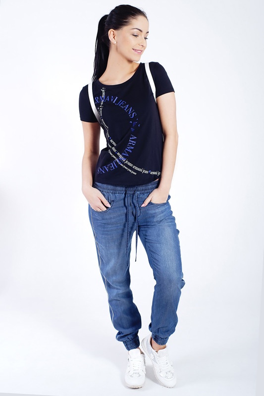 Shop Armani Jeans Logo Details T-shirt In Black
