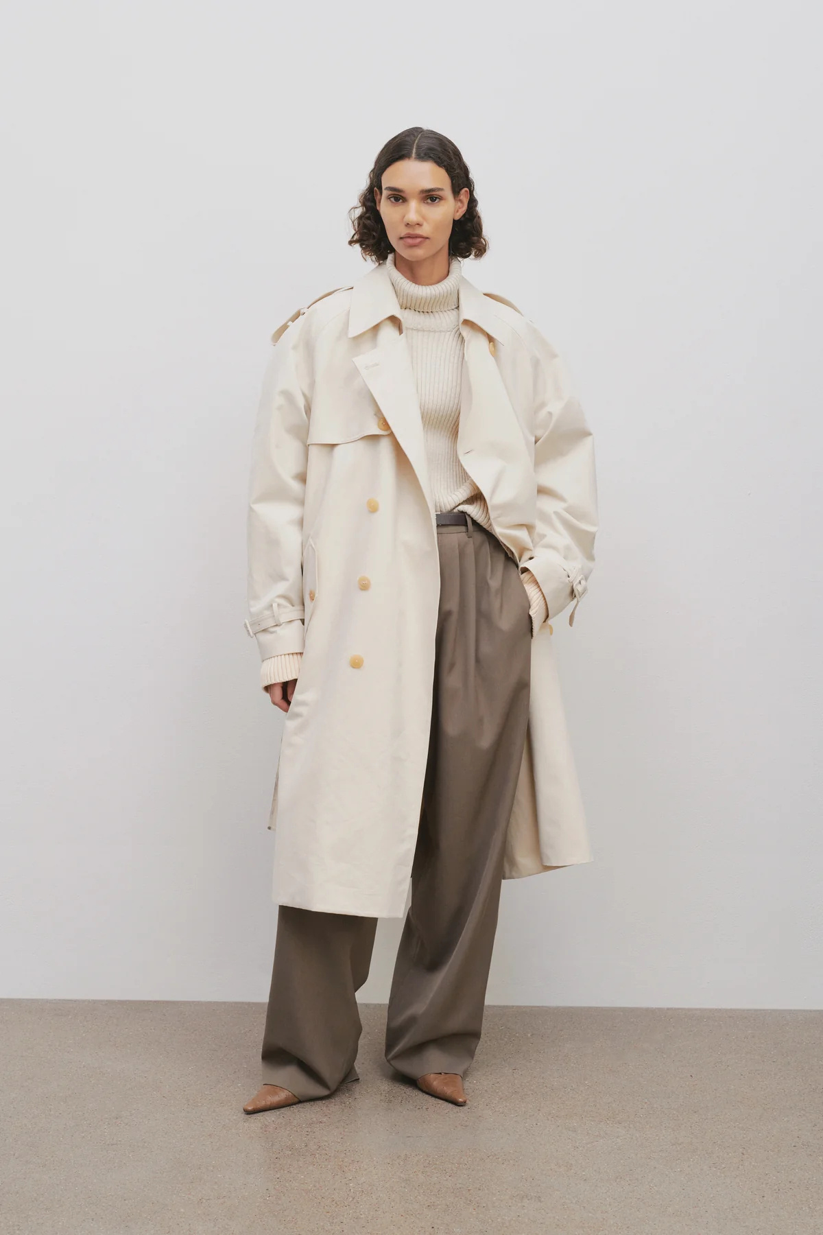 The Row Trench Coat In Brown