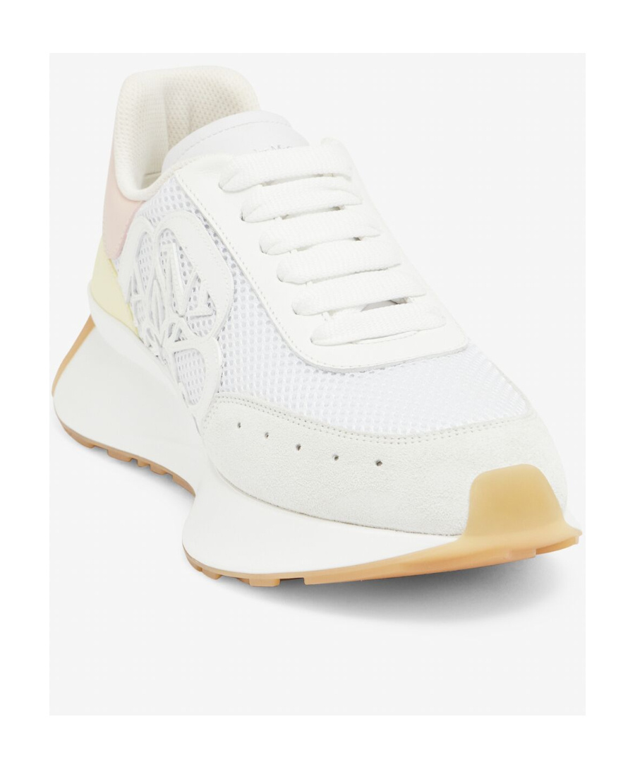 Alexander Mcqueen White Pink And Yellow Sprint Runner Sneakers In White