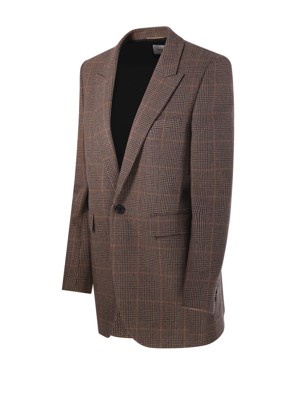 Saint Laurent Long-sleeved Suit Jacket In Brown