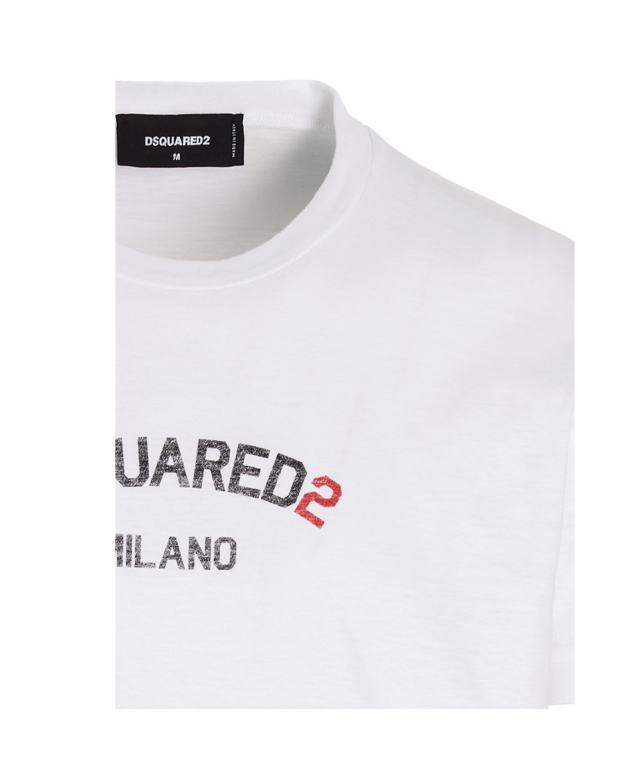 Dsquared2 Men's White Cotton T-shirt With Logo In White