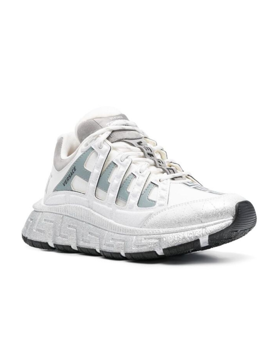 Versace Leather Sneakers In White