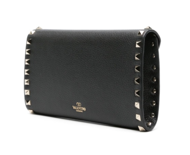 Valentino Garavani Women Leather Rockstud Mini Bag With Strap In Black