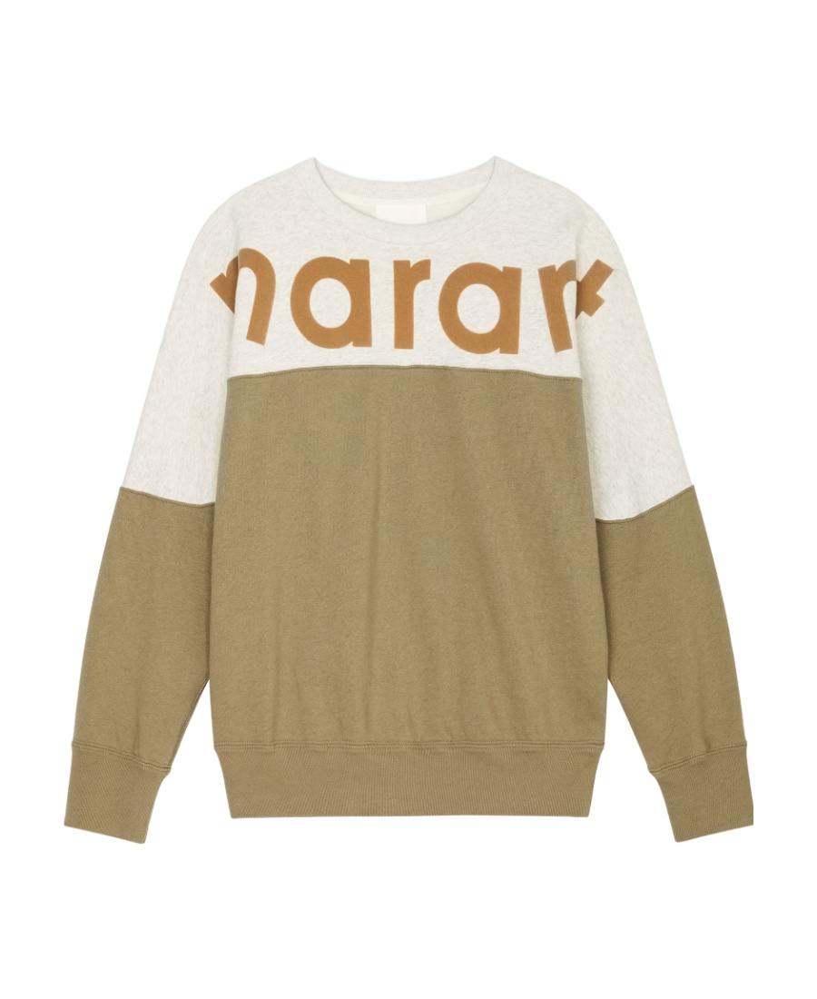 Isabel Marant Logo-print Ribbed Sweatshirt In Green