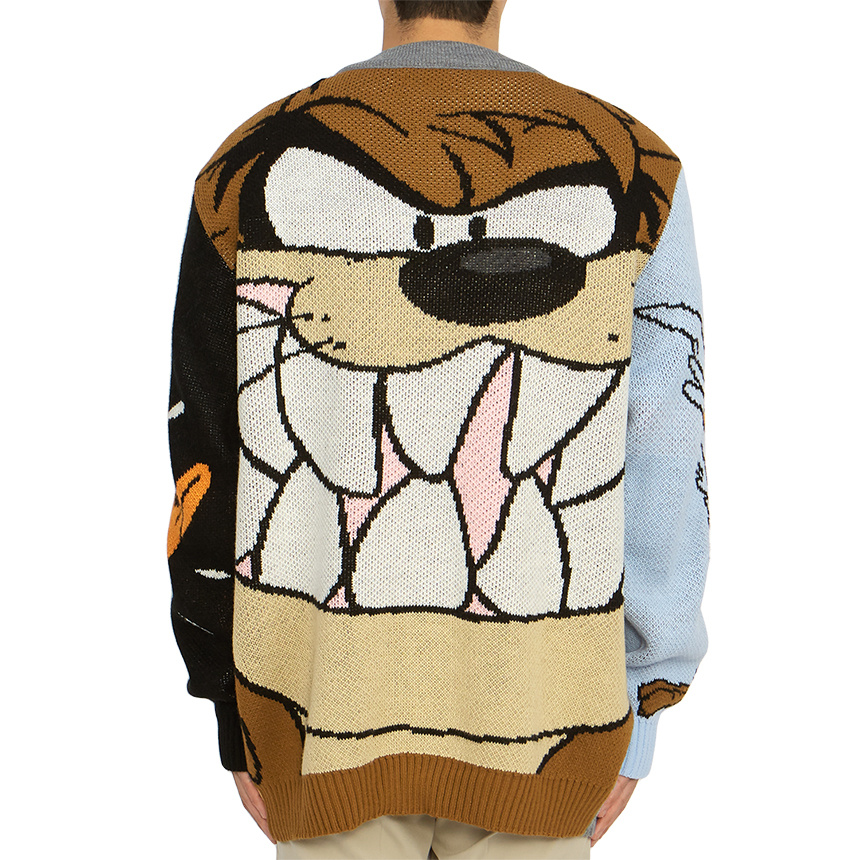 Family First V-neck Long-sleeved Sweater In Multicolor
