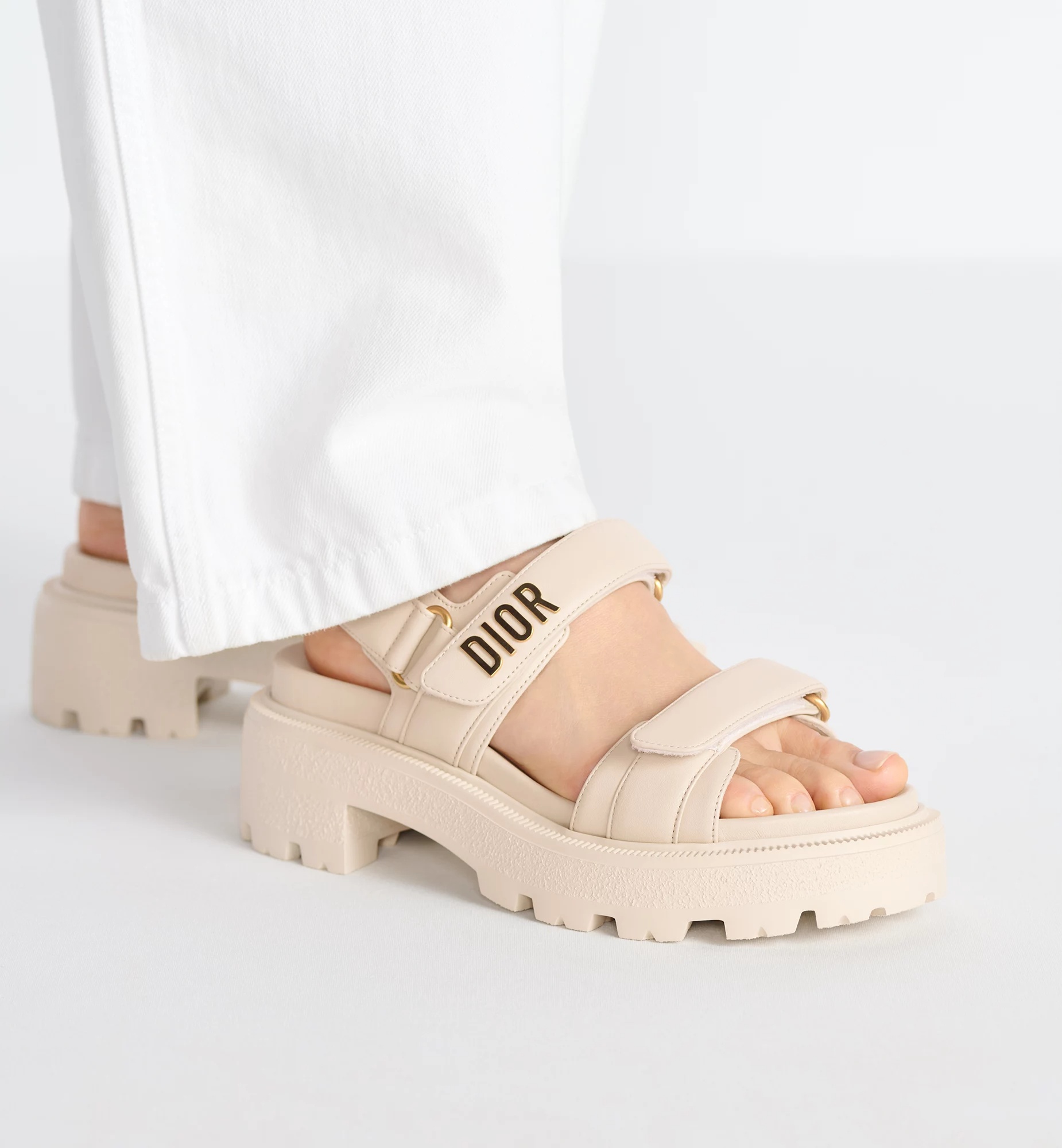 Dior Act Platform Sandal In Light Biscuit Color