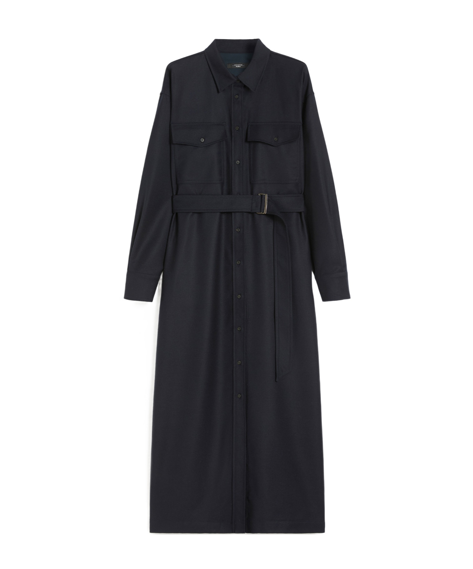 Weekend Max Mara Wool Flannel Dress In Blue