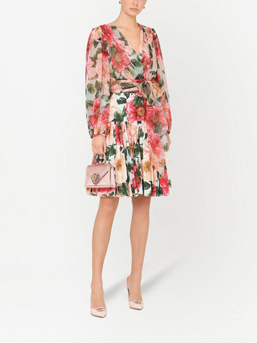 Dolce & Gabbana Floral-print Pleated Skirt In Multicolor