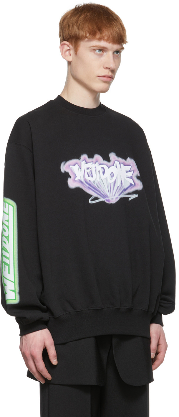 We11 Done Graffiti Logo-print Sweatshirt In Black