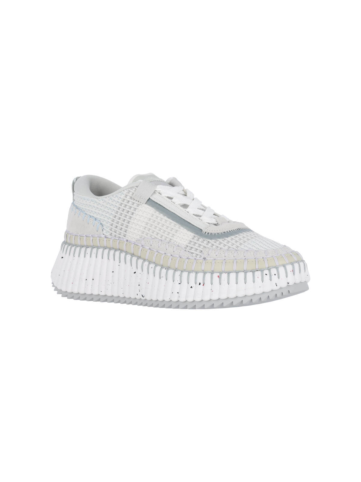 Chloé Low Top Sneakers Textured Sole In Blue