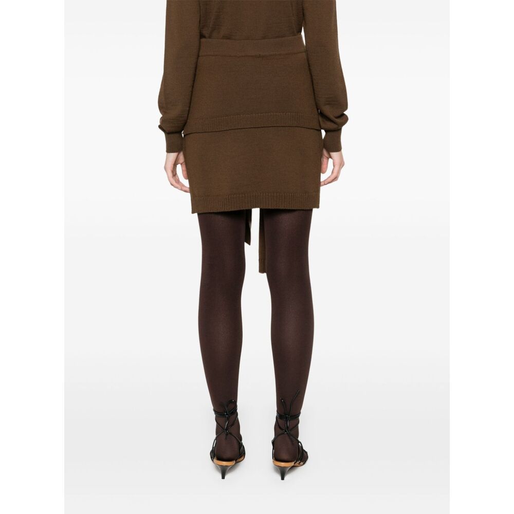 Shop Lemaire Trompe L'oeil Knotted Mini Skirt In Green