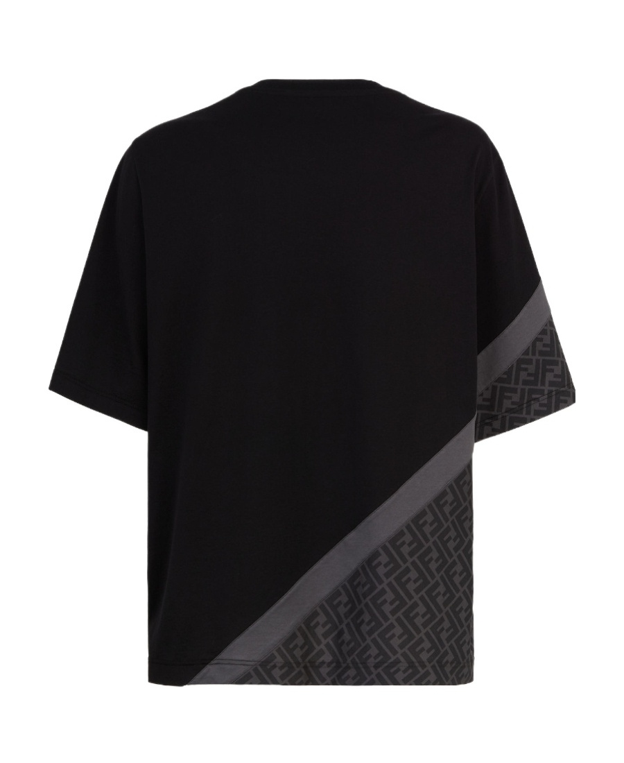 FENDI BLACK FENDI DIAGONAL JERSEY T-SHIRT