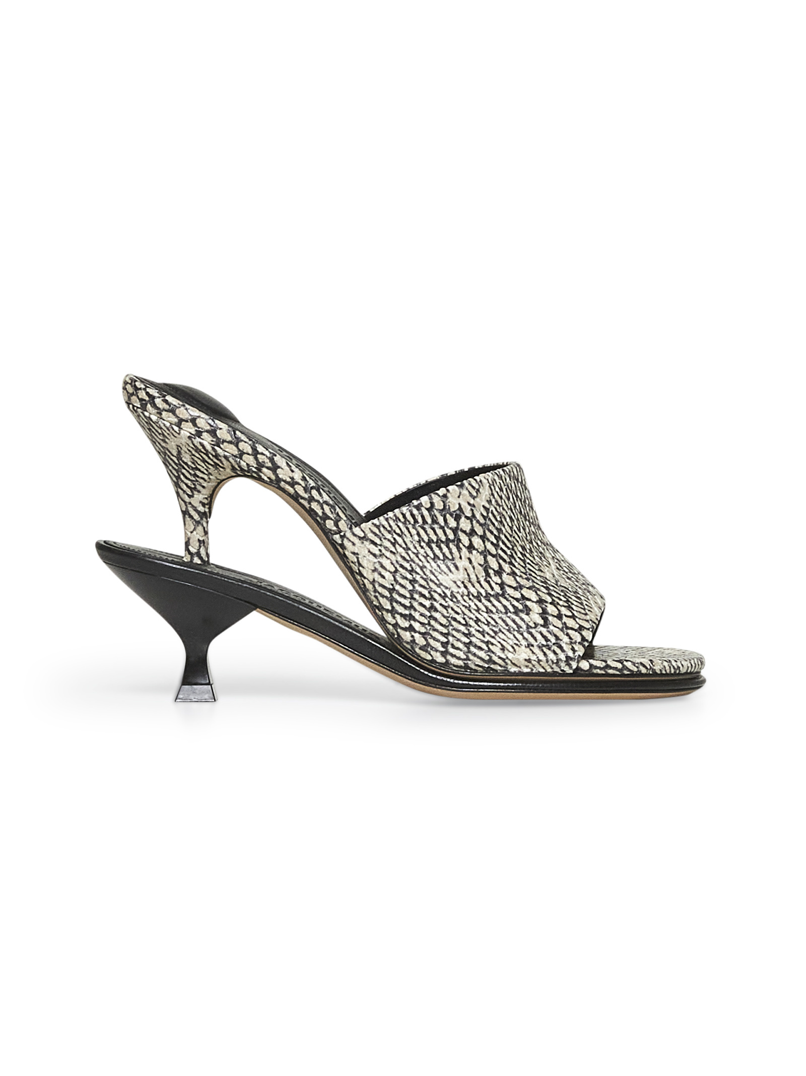 Jacquemus The Double Snake-effect Leather Mules In Black