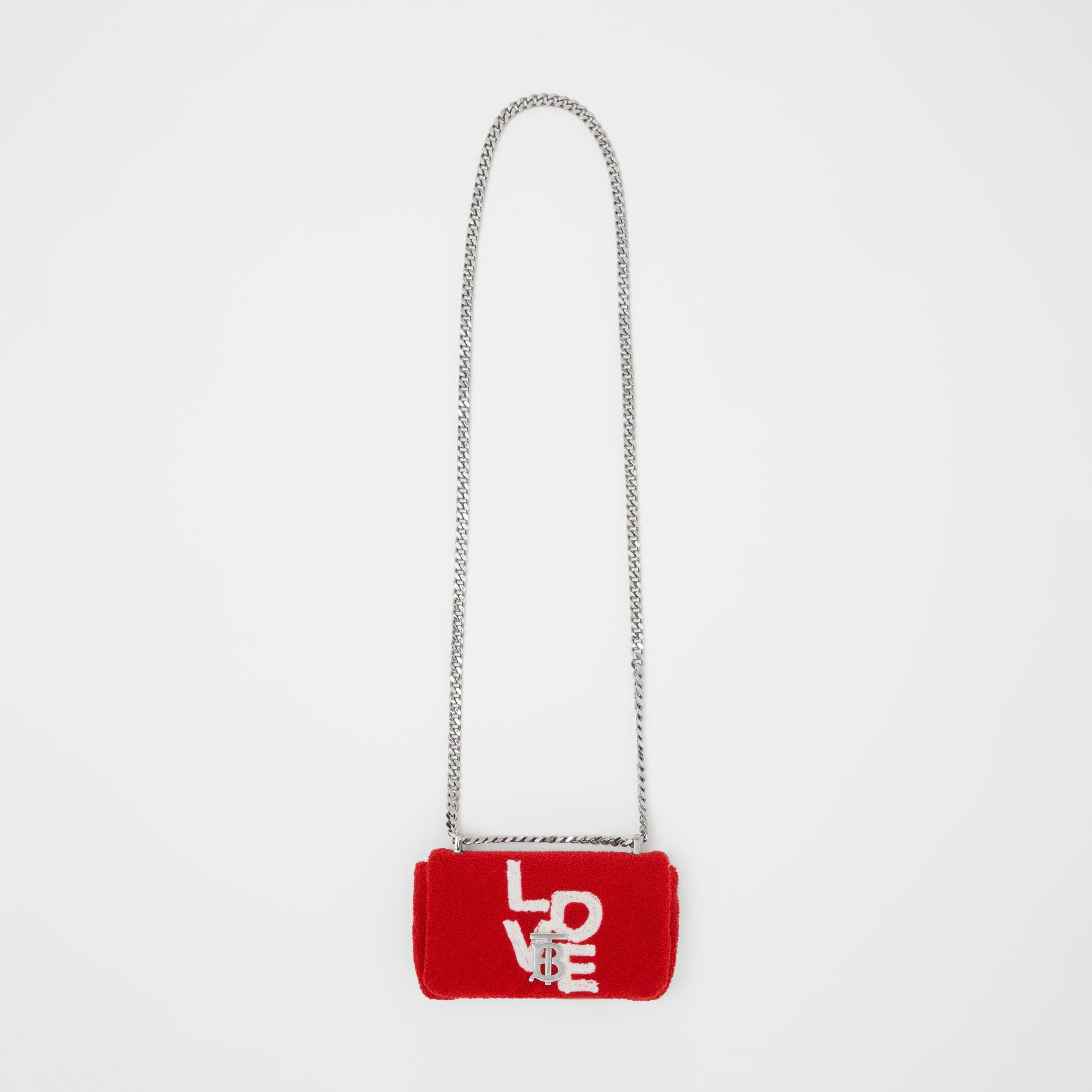 Burberry Mini Lola Love-motif Towelling Bag In Red