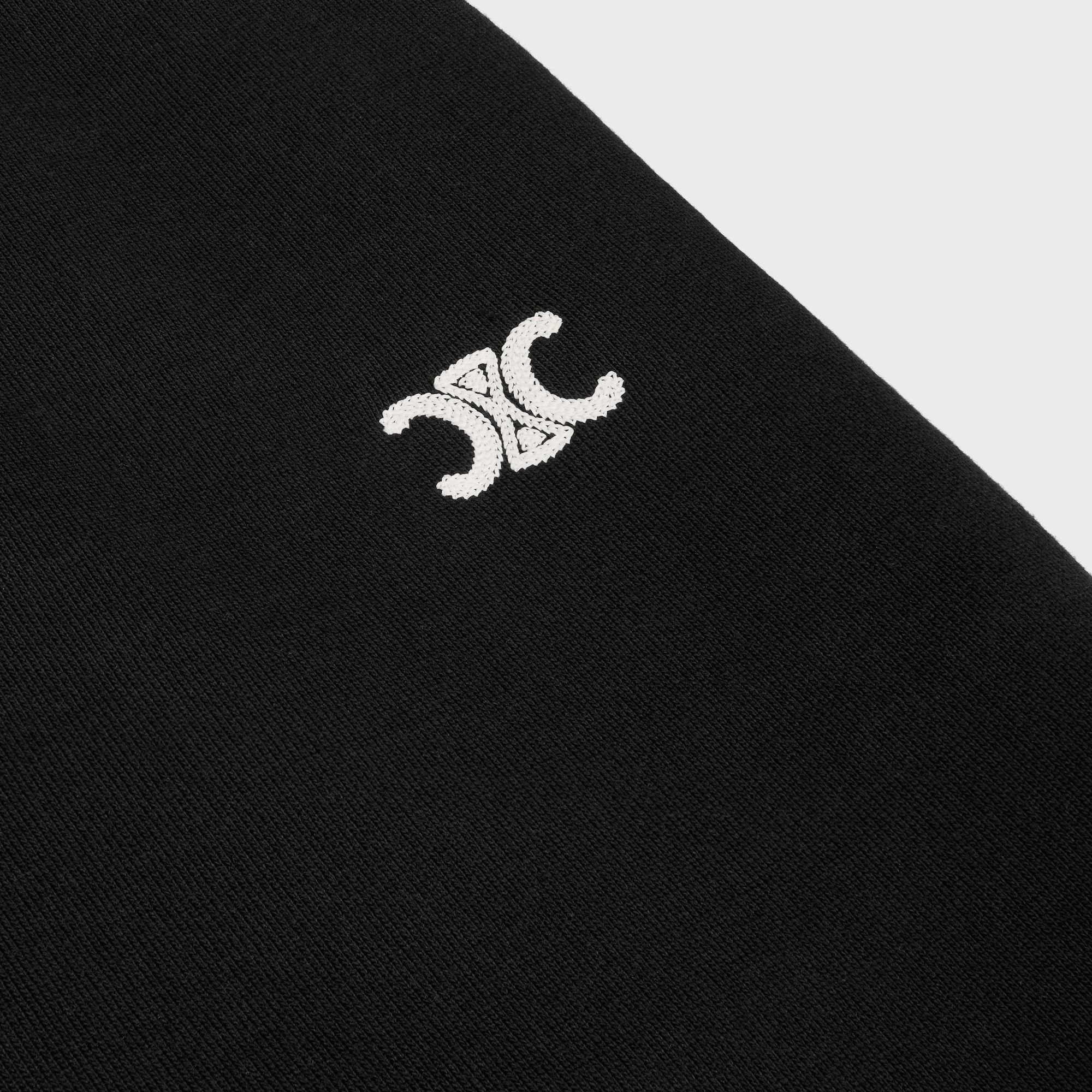 Celine Triomphe Cashmere Fleece Jogging Pants In Black