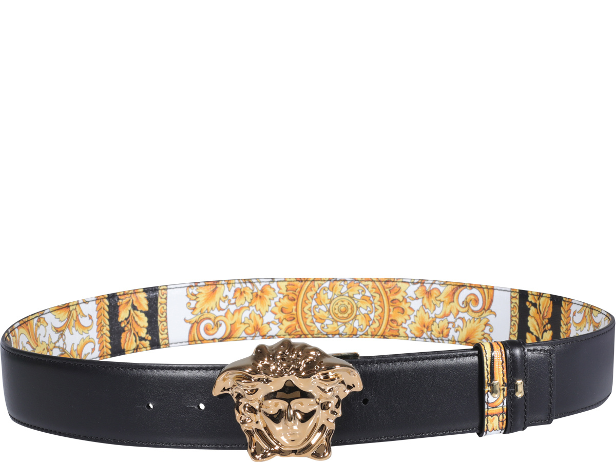 Versace Medusa-buckle Belt In Black