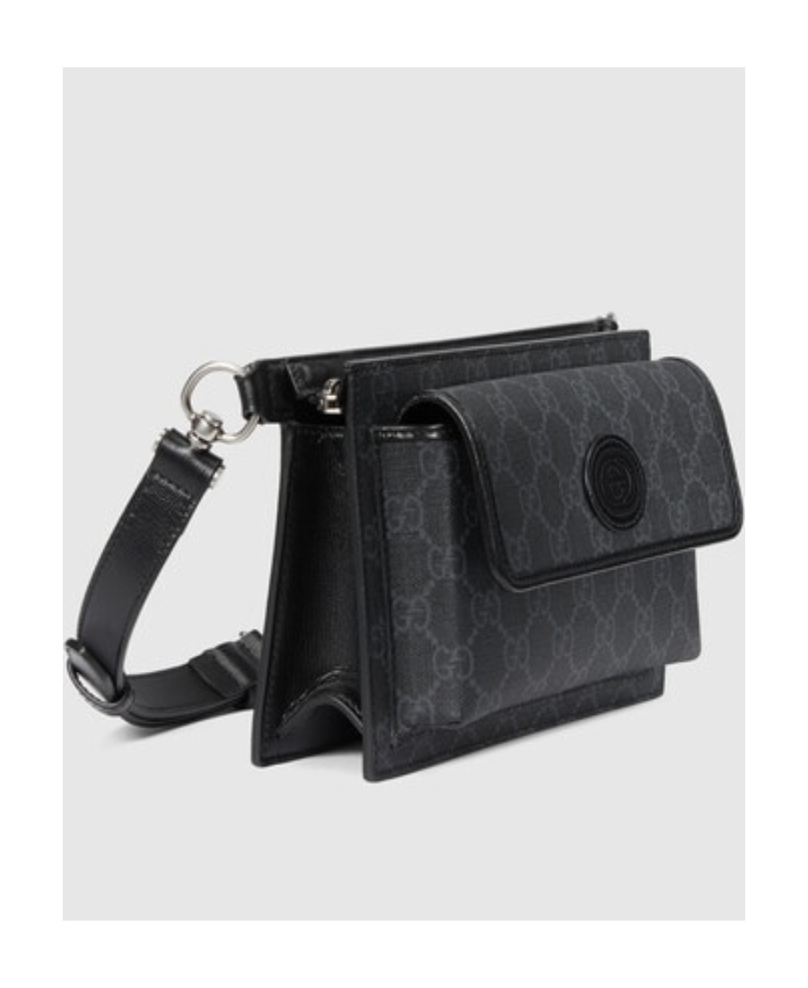 Gucci Gg Supreme Canvas Belt Bag In Black