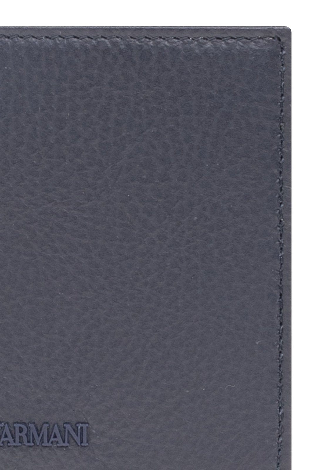 Emporio Armani Logo-rubberised Leather Wallet And Card Holder (set Of Two) In Black