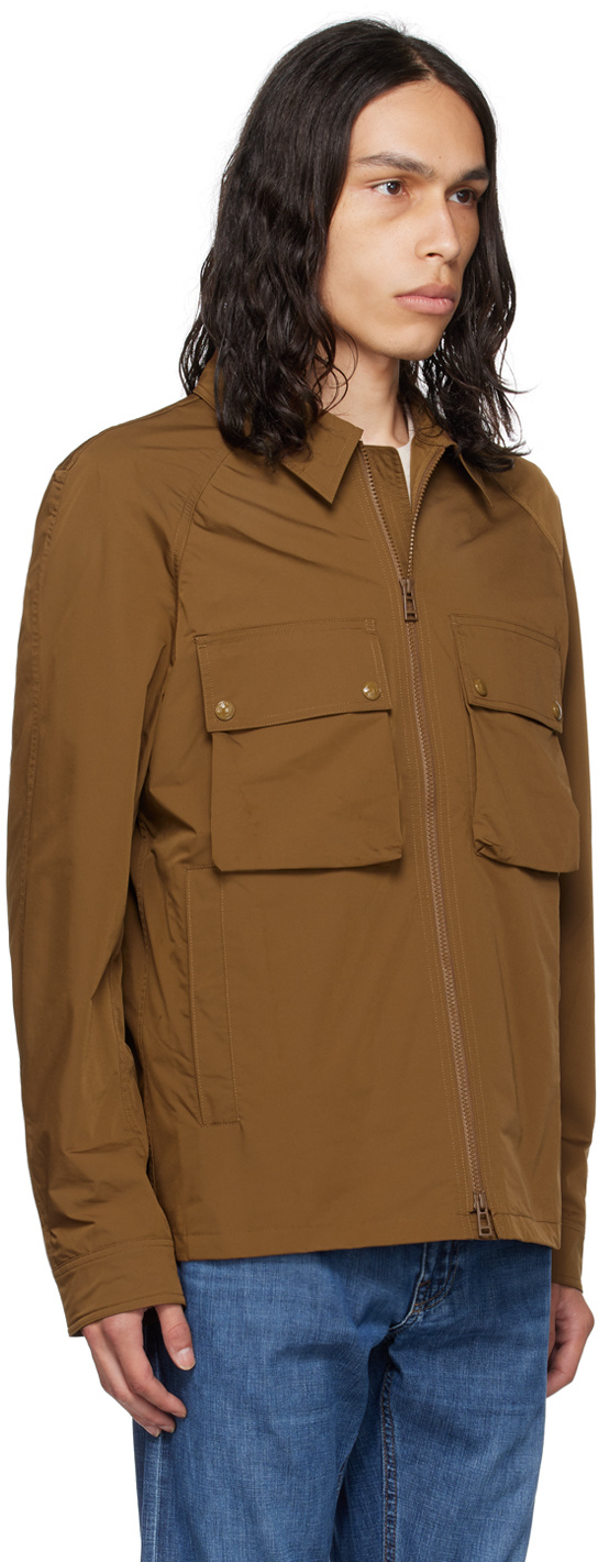 Belstaff Zipper Long-sleeved Casual Jacket In Brown