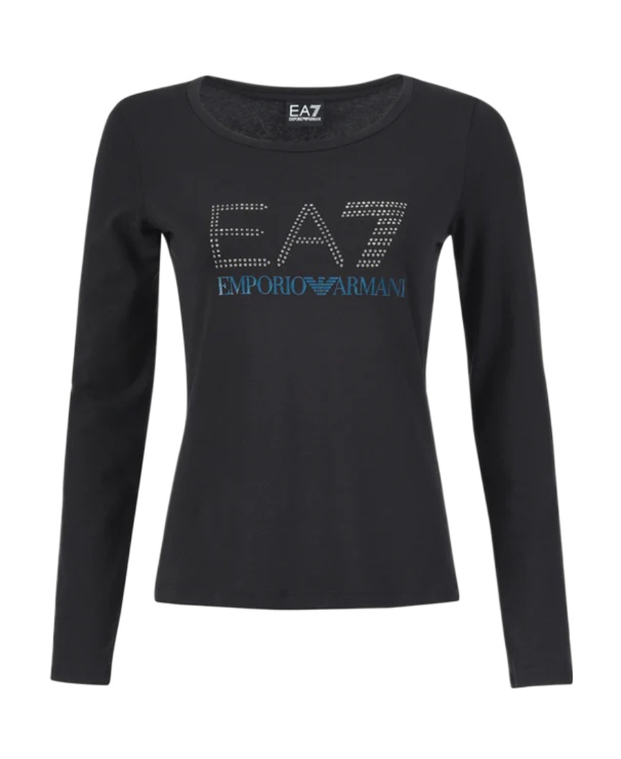 Ea7 T-shirt With Round Neck And Long Sleeves In Green