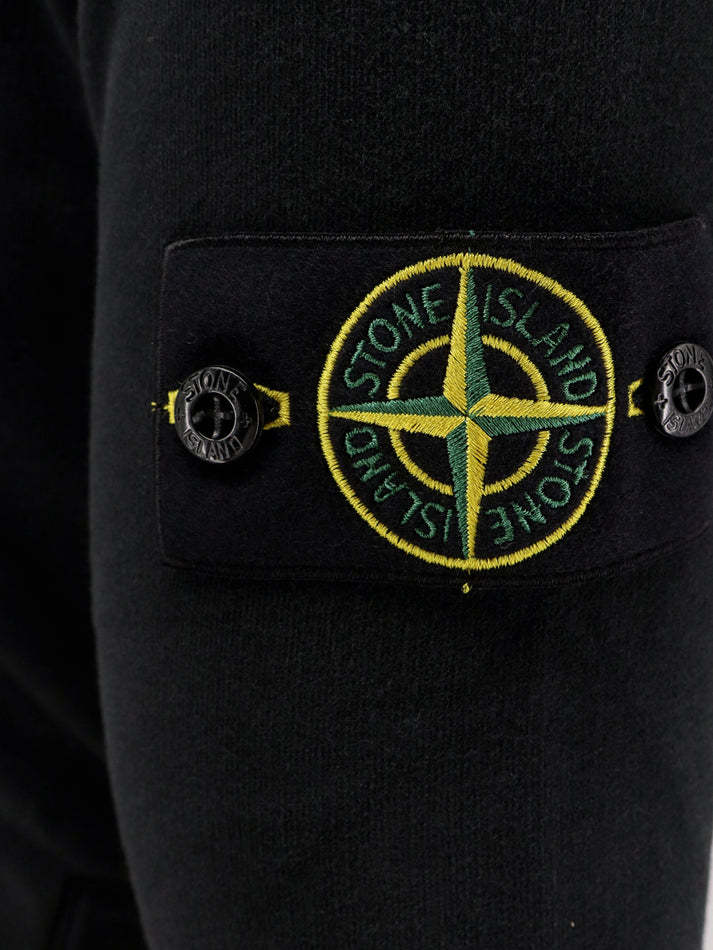Stone Island Biologic Cotton Hooded Sweatshirt In Black