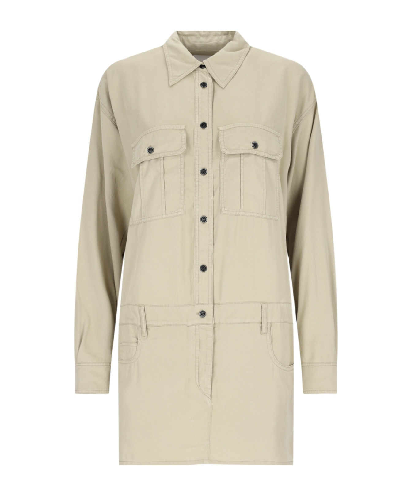 Isabel Marant Étoile Knee Length Dress With Chest And Side Pockets In Nude