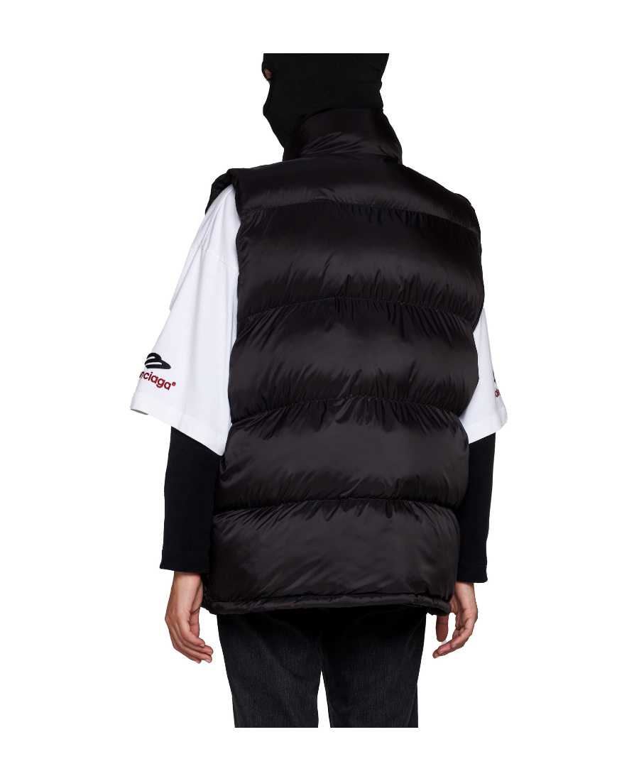 Balenciaga Quilted Nylon Puffer Vest In Black