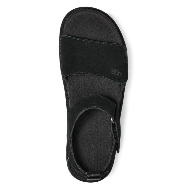 Ugg Logo Flat Sandals In Black