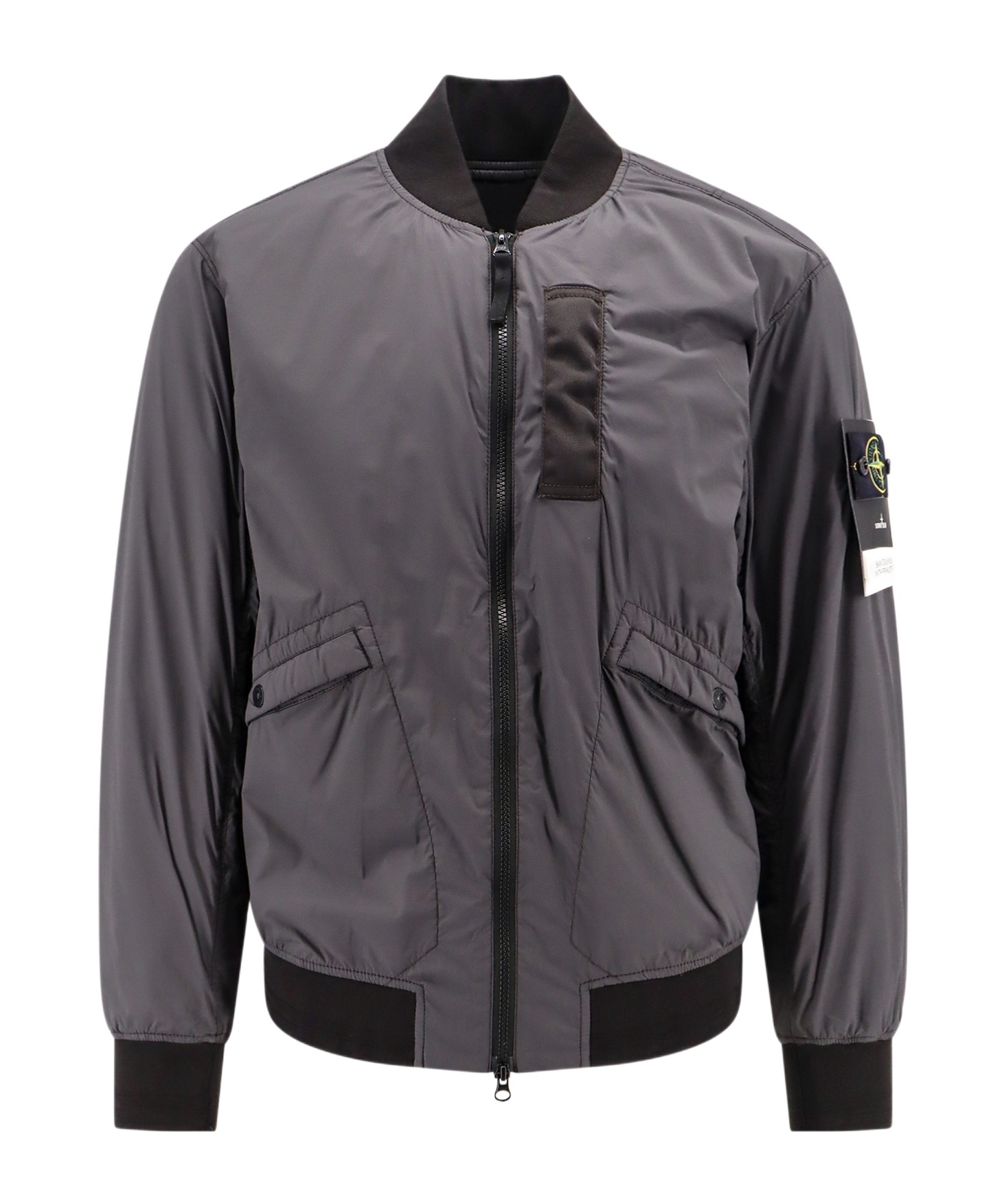 Stone Island Dark Grey Bomber Jacket In Gray