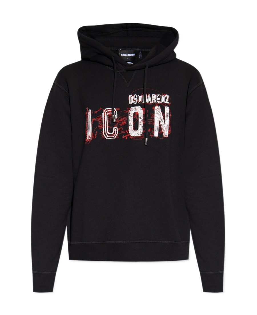 Dsquared2 Icon Scribble Cool Fit Sweatshirt In Black