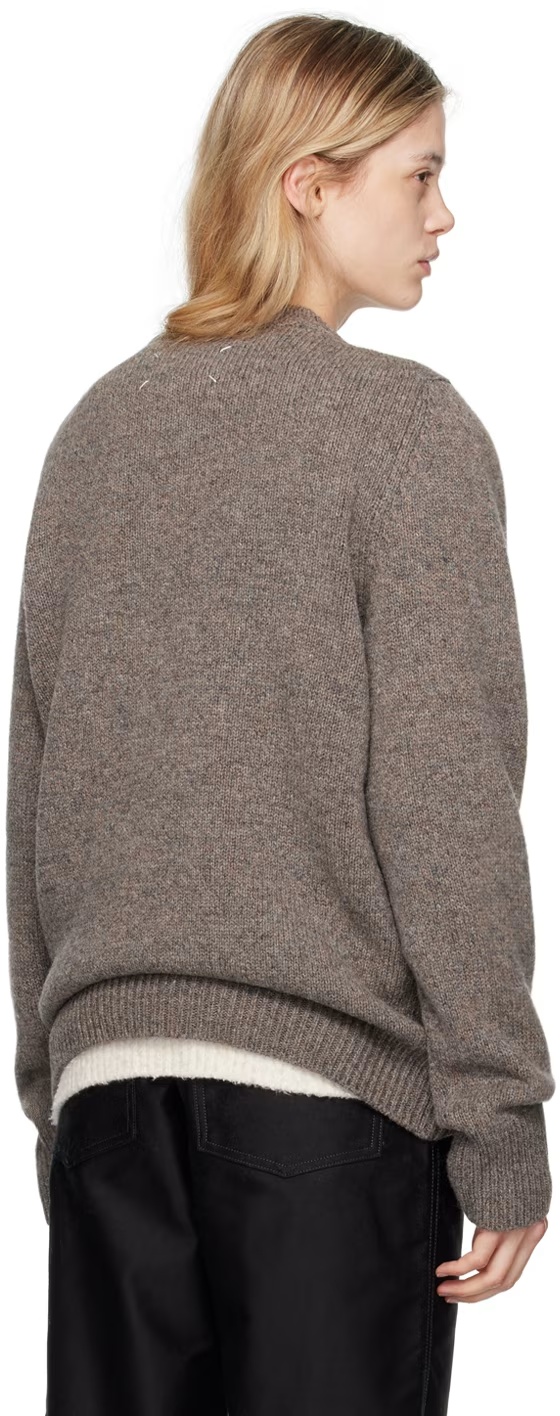 Maison Margiela Round-neck And Long-sleeved Sweater In Gray