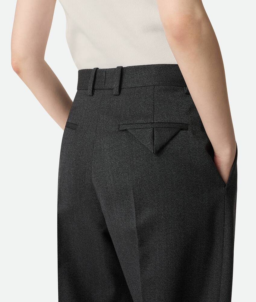 Bottega Veneta Mouline Wool Twill Pants In Black