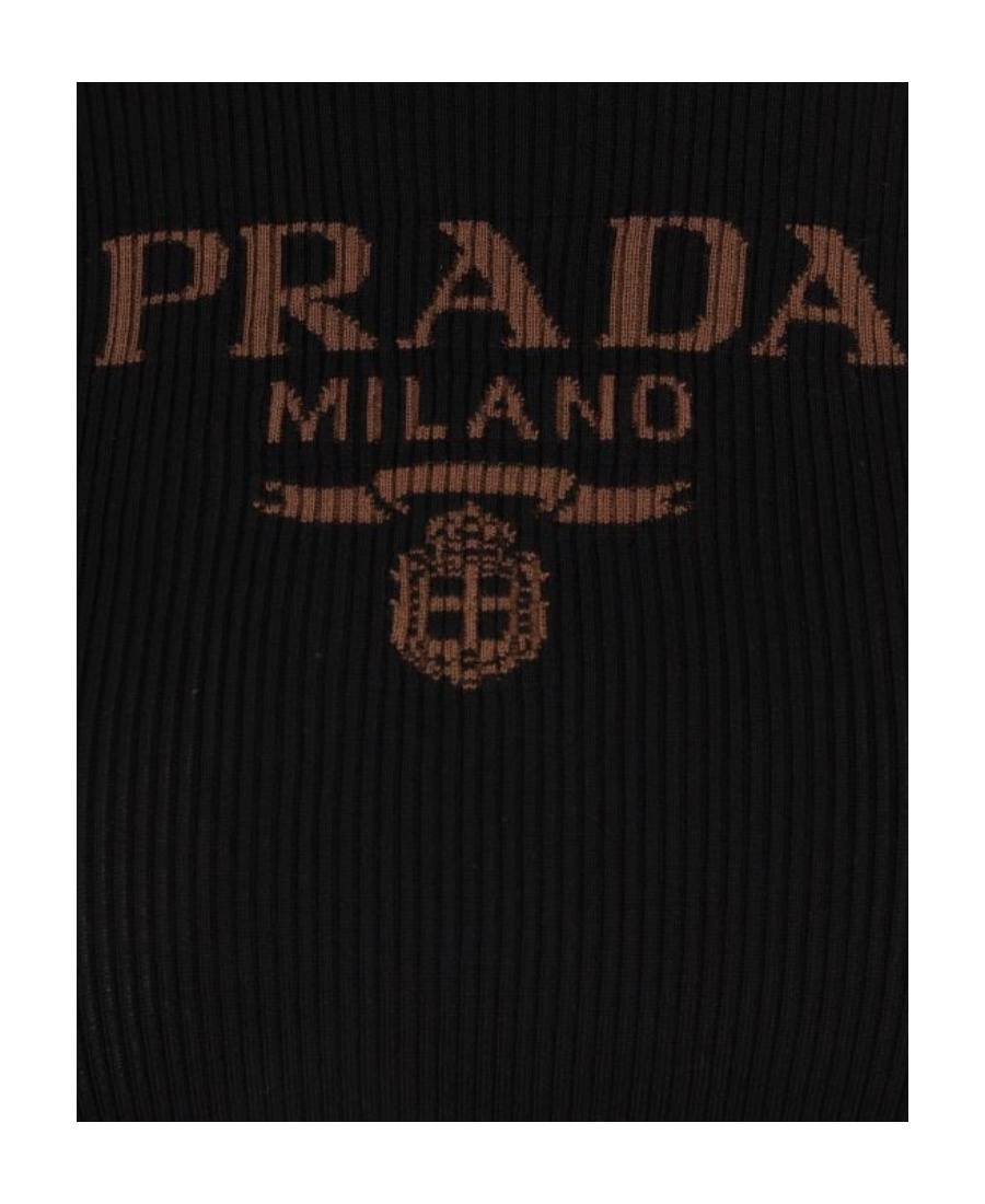 Prada Black Silk T-shirt In Black
