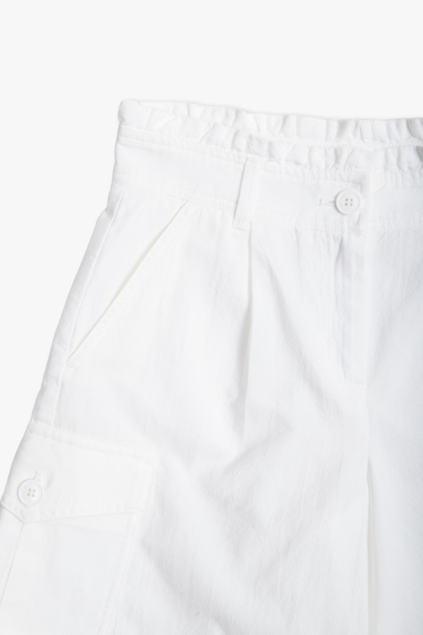 Moncler Paperbag-waist Shorts In White