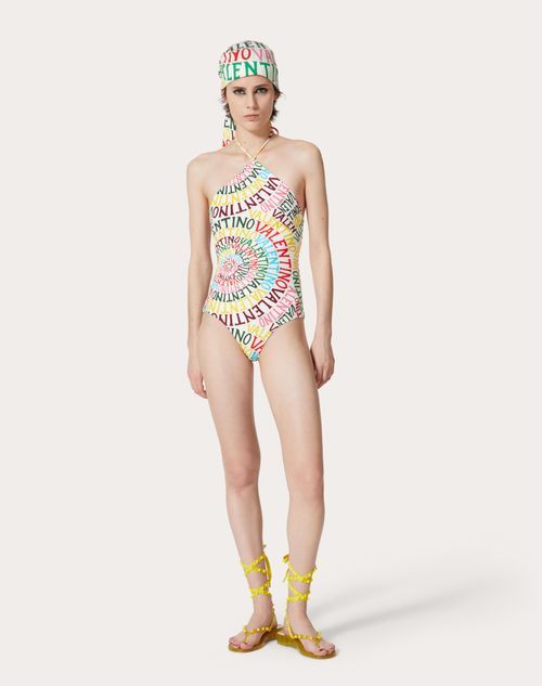 Valentino Loop Lycra Swimsuit In Multicolor