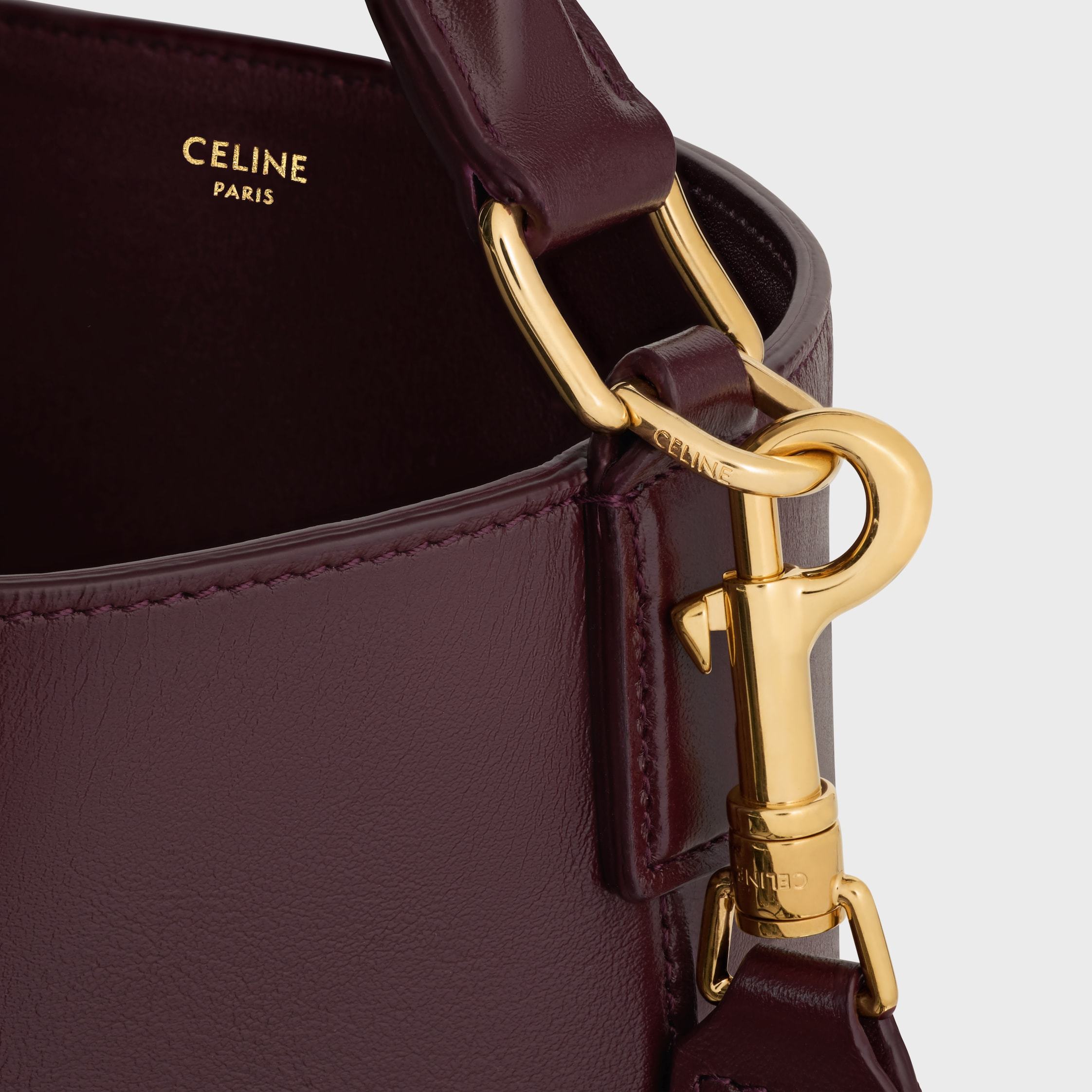 Celine Medium Bucket Louise In Smooth Calfskin In Red