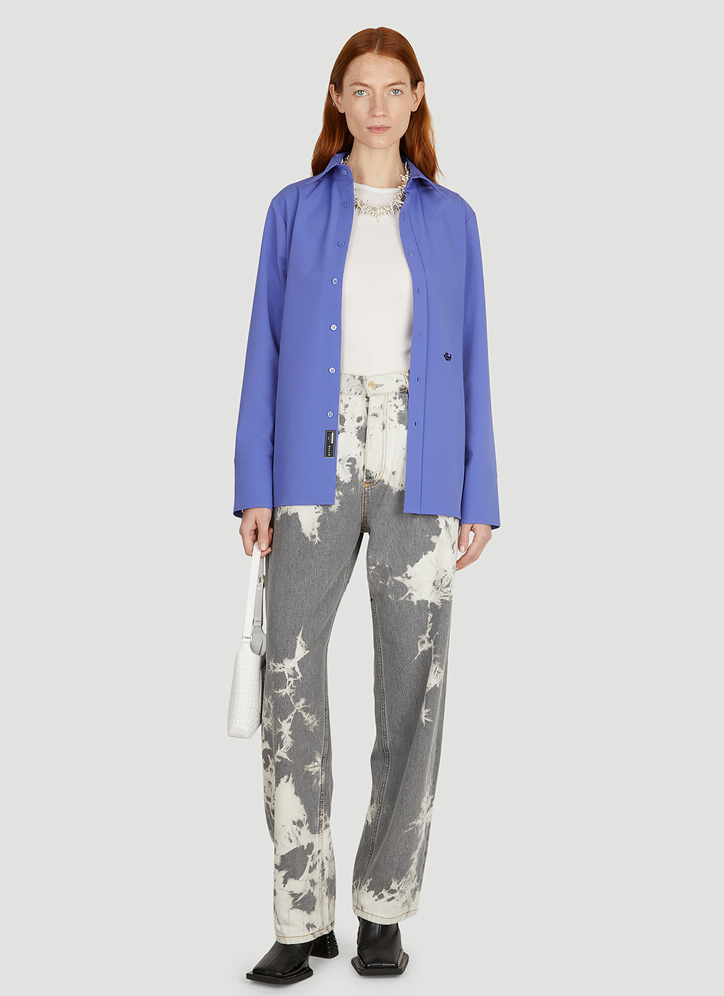 Eytys Lapel Long-sleeved Shirt In Blue