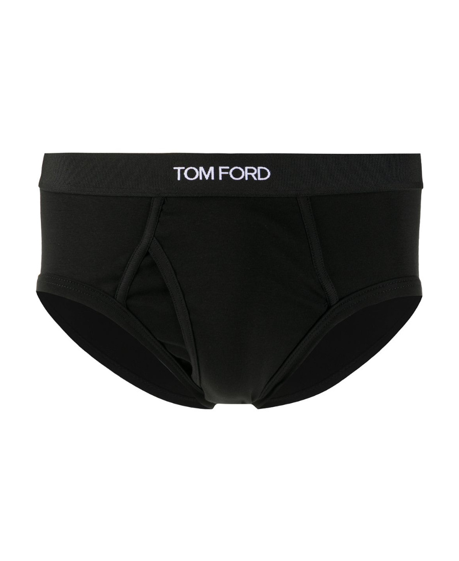 Tom Ford Black Logo Waistband Briefs In Black