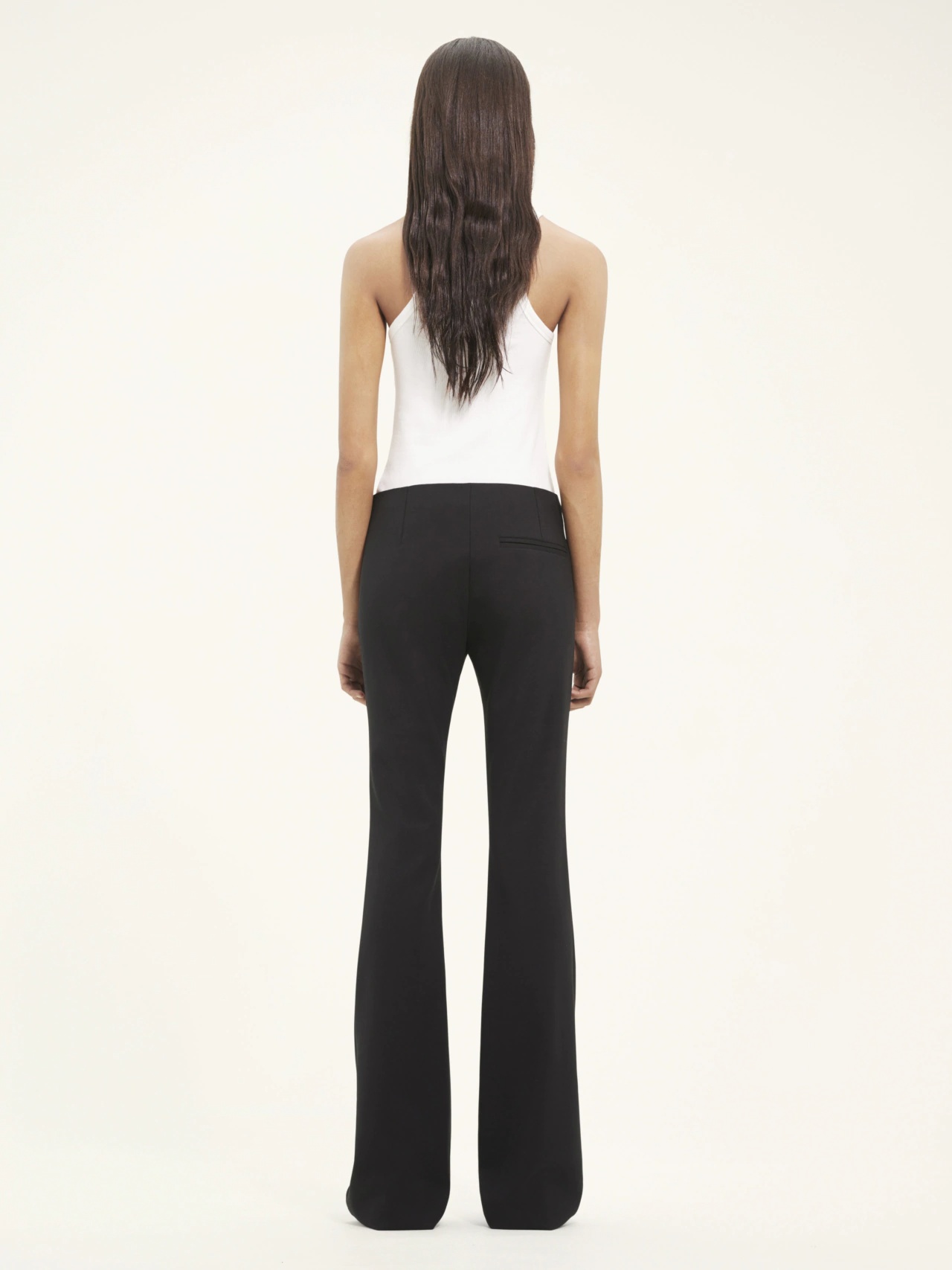 Courrèges Twist-front Bootcut Wool Trousers In Black