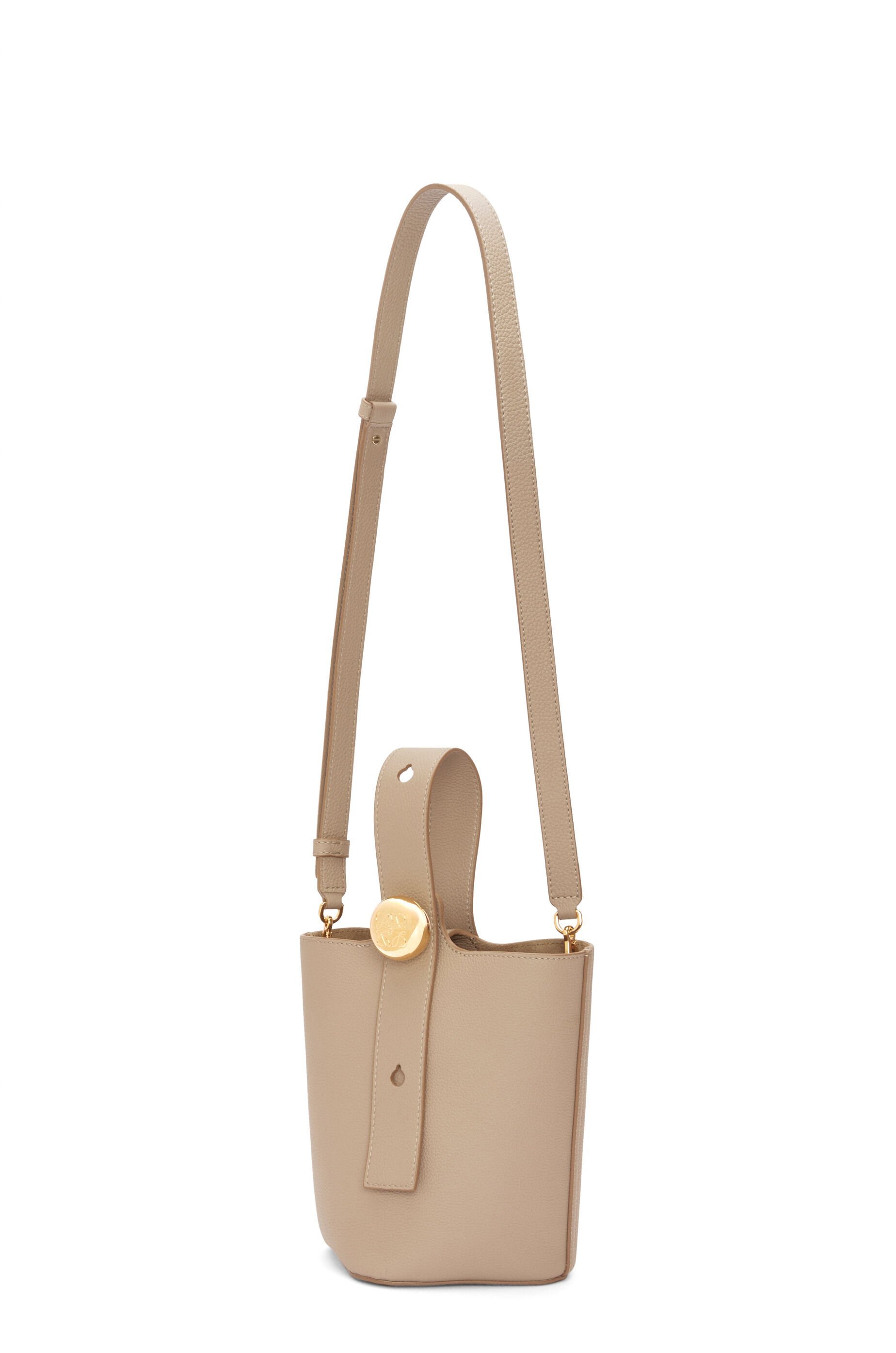 Loewe Mini Pebble Bucket Bag In Soft Grained Calfskin In Nude