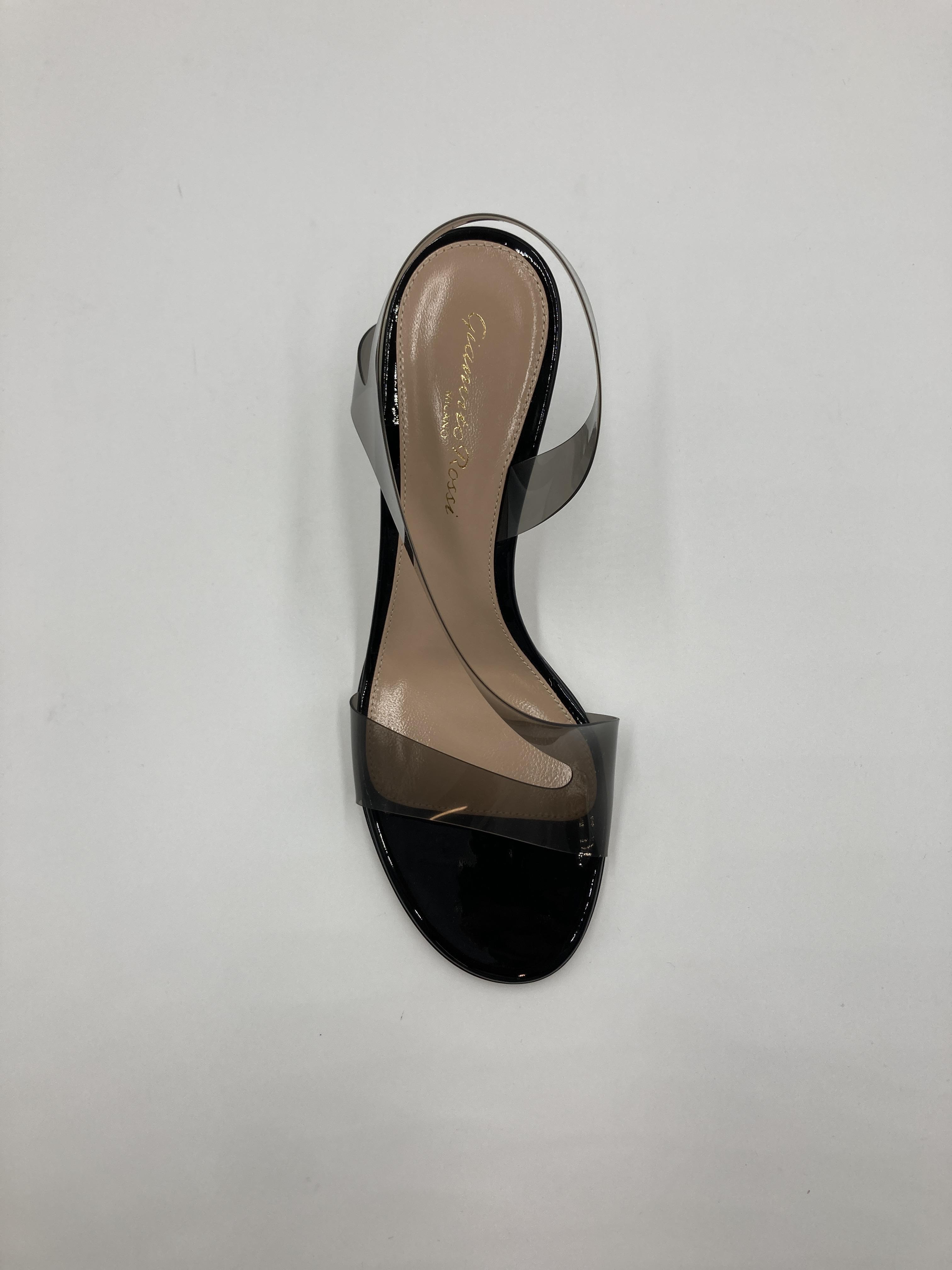 Gianvito Rossi Metropolis 70mm Transparent Sandals In Black